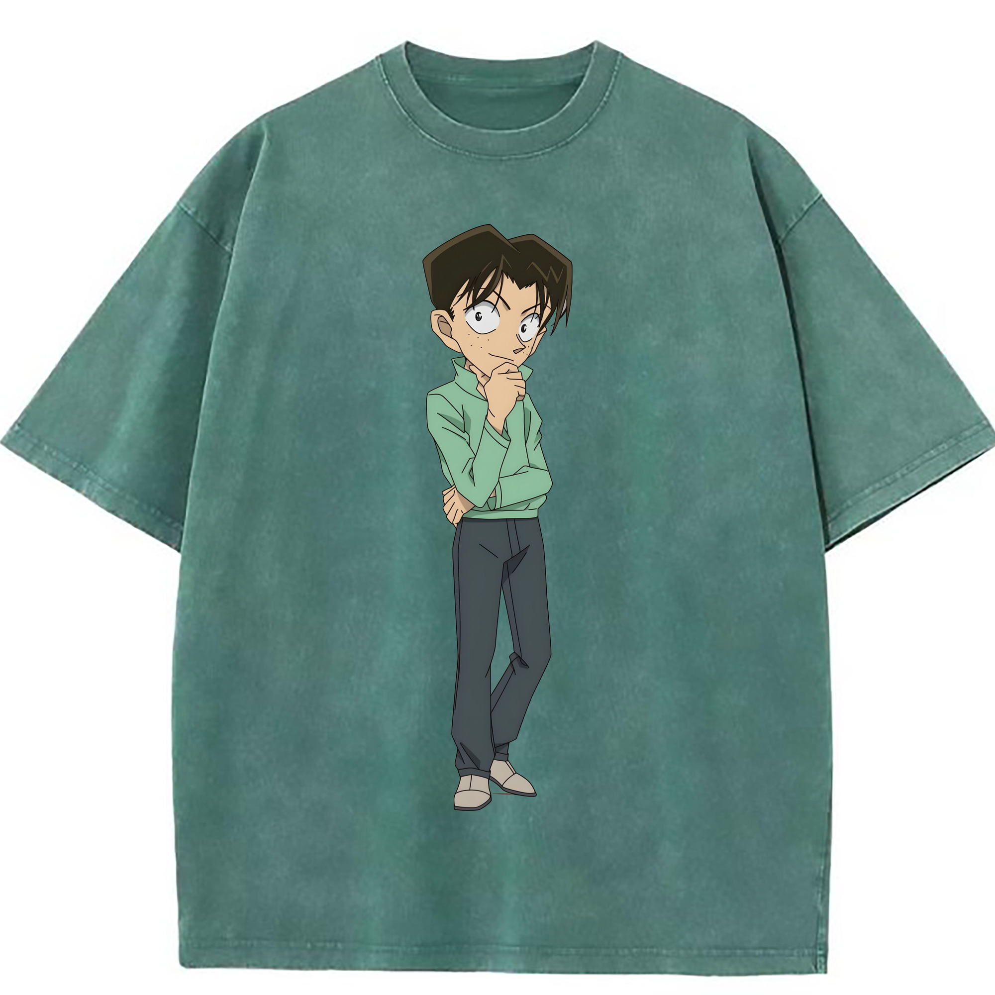 （画像用） 名探偵コナン 円谷 光彦 つぶらや みつひこ Detective Conan Mitch Tennyson 綿100% ヴィンテージ風 半袖Tシャツ（フロントプリント）